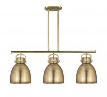 Innovations Lighting 410-3I-BB-M412-10BB - Newton Bell - 3 Light - 42 inch - Brushed Brass - Island Light