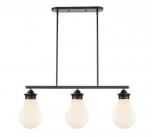 Innovations Lighting 414-3I-BK-G4141-8-LED - Genesis - 3 Light - 39 inch - Matte Black - Cord hung - Island Light