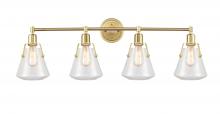 Innovations Lighting 422-4W-SB-7Cl-LED - Luna - 4 Light - 40 inch - Satin Brass - Bath Vanity Light