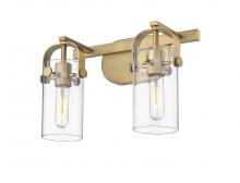 Innovations Lighting 423-2W-BB-4CL-LED - Pilaster - 2 Light - 15 inch - Brushed Brass - Bath Vanity Light