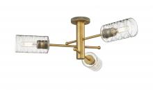 Innovations Lighting 434-3F-BB-G434-7DE - Crown Point - 3 Light - 34 inch - Brushed Brass - Flush Mount