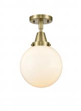 Innovations Lighting 447-1C-AB-G201-8-LED - Beacon - 1 Light - 8 inch - Antique Brass - Flush Mount