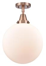 Innovations Lighting 447-1C-AC-G201-12-LED - Beacon - 1 Light - 12 inch - Antique Copper - Flush Mount