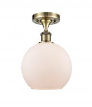 Innovations Lighting 516-1C-AB-G121-8-LED - Athens - 1 Light - 8 inch - Antique Brass - Semi-Flush Mount