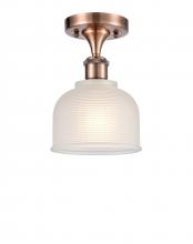 Innovations Lighting 516-1C-AC-G411-LED - Dayton - 1 Light - 6 inch - Antique Copper - Semi-Flush Mount