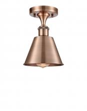 Innovations Lighting 516-1C-AC-M8-LED - Smithfield - 1 Light - 7 inch - Antique Copper - Semi-Flush Mount