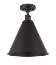 Innovations Lighting 516-1C-BK-MBC-16-BK-LED - Berkshire - 1 Light - 16 inch - Matte Black - Semi-Flush Mount