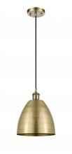 Innovations Lighting 516-1P-AB-MBD-9-AB-LED - Bristol - 1 Light - 9 inch - Antique Brass - Cord hung - Mini Pendant