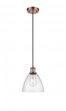 Innovations Lighting 516-1P-AC-GBD-754-LED - Bristol - 1 Light - 8 inch - Antique Copper - Cord hung - Mini Pendant