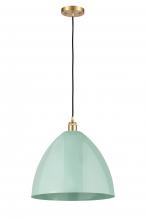 Innovations Lighting 516-1P-SG-MBD-16-SF-LED - Plymouth - 1 Light - 16 inch - Satin Gold - Cord hung - Mini Pendant