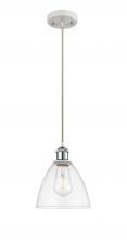 Innovations Lighting 516-1P-WPC-GBD-752-LED - Bristol - 1 Light - 8 inch - White Polished Chrome - Cord hung - Mini Pendant