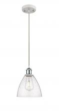 Innovations Lighting 516-1P-WPC-GBD-754-LED - Bristol - 1 Light - 8 inch - White Polished Chrome - Cord hung - Mini Pendant