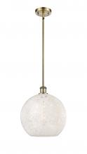 Innovations Lighting 516-1S-AB-G1216-12WM - White Mouchette - 1 Light - 12 inch - Antique Brass - Mini Pendant