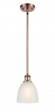 Innovations Lighting 516-1S-AC-G381-LED - Castile - 1 Light - 6 inch - Antique Copper - Mini Pendant