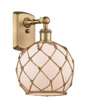 Innovations Lighting 516-1W-BB-G121-8RB - Farmhouse Rope - 1 Light - 8 inch - Brushed Brass - Sconce