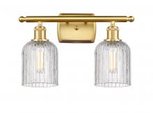  516-2W-SG-G559-5CL - Bridal Veil - 2 Light - 15 inch - Satin Gold - Bath Vanity Light