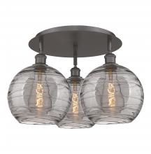 Innovations Lighting 516-3C-OB-G1213-10SM - Athens Deco Swirl - 3 Light - 22 inch - Oil Rubbed Bronze - Flush Mount