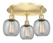  516-3C-SG-G104 - Belfast - 3 Light - 18 inch - Satin Gold - Flush Mount