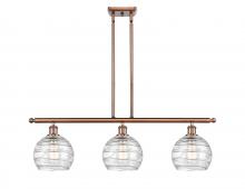  516-3I-AC-G1213-8 - Athens Deco Swirl - 3 Light - 36 inch - Antique Copper - Cord hung - Island Light