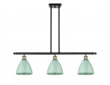  516-3I-BAB-MBD-75-SF - Plymouth - 3 Light - 36 inch - Black Antique Brass - Cord hung - Island Light