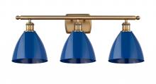  516-3W-BB-MBD-75-BL - Plymouth - 3 Light - 28 inch - Brushed Brass - Bath Vanity Light