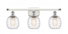  516-3W-WPC-G1013 - Belfast - 3 Light - 26 inch - White Polished Chrome - Bath Vanity Light