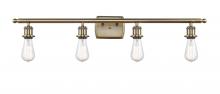  516-4W-AB - Bare Bulb - 4 Light - 36 inch - Antique Brass - Bath Vanity Light