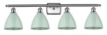 Innovations Lighting 516-4W-SN-MBD-75-SF-LED - Plymouth - 4 Light - 38 inch - Brushed Satin Nickel - Bath Vanity Light