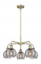 Innovations Lighting 516-5CR-AB-G1213-6SM - Athens Deco Swirl - 5 Light - 24 inch - Antique Brass - Chandelier