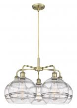 Innovations Lighting 516-5CR-AB-G556-10CL - Rochester - 5 Light - 28 inch - Antique Brass - Chandelier