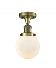 Innovations Lighting 517-1CH-AB-G201-6-LED - Beacon - 1 Light - 6 inch - Antique Brass - Semi-Flush Mount