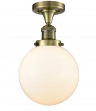 Innovations Lighting 517-1CH-AB-G201-8-LED - Beacon - 1 Light - 8 inch - Antique Brass - Semi-Flush Mount