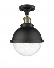 Innovations Lighting 517-1CH-BAB-HFS-84-BK-LED - Hampden - 1 Light - 9 inch - Black Antique Brass - Semi-Flush Mount