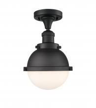  517-1CH-BK-HFS-61-BK - Hampden - 1 Light - 7 inch - Matte Black - Semi-Flush Mount