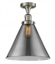 Innovations Lighting 517-1CH-SN-G43-L-LED - Cone - 1 Light - 12 inch - Brushed Satin Nickel - Semi-Flush Mount