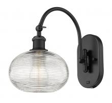 Innovations Lighting 518-1W-BK-G555-8CL - Ithaca - 1 Light - 8 inch - Matte Black - Sconce