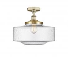  616-1F-AB-G694-16 - Bridgeton - 1 Light - 12 inch - Antique Brass - Semi-Flush Mount