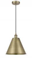 Innovations Lighting 616-1P-AB-MBC-12-AB-LED - Berkshire - 1 Light - 12 inch - Antique Brass - Cord hung - Mini Pendant