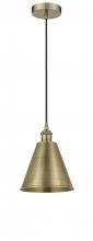 Innovations Lighting 616-1P-AB-MBC-8-AB-LED - Berkshire - 1 Light - 8 inch - Antique Brass - Cord hung - Mini Pendant