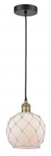  616-1P-BAB-G121-8RW - Edison - 1 Light - 8 inch - Black Antique Brass - Mini Pendant