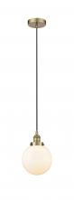 Innovations Lighting 616-1PH-AB-G201-8-LED - Beacon - 1 Light - 8 inch - Antique Brass - Cord hung - Mini Pendant