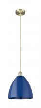 Innovations Lighting 616-1S-AB-MBD-12-BL-LED - Plymouth - 1 Light - 12 inch - Antique Brass - Cord hung - Mini Pendant