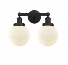 Innovations Lighting 616-2W-BK-G201-6 - Beacon - 2 Light - 15 inch - Matte Black - Bath Vanity Light