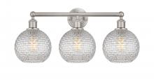  616-3W-SN-G122C-8CL - Athens - 3 Light - 26 inch - Satin Nickel - Bath Vanity Light