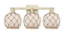 Innovations Lighting 716-3W-AB-G121-8RB - Farmhouse Rope - 3 Light - 27 inch - Antique Brass - Bath Vanity Light