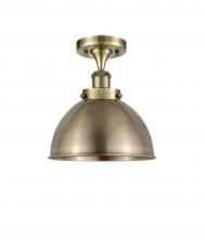 Innovations Lighting 916-1C-AB-MFD-10-AB-LED - Derby - 1 Light - 10 inch - Antique Brass - Semi-Flush Mount