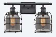 Innovations Lighting 916-2W-BK-G53-CE-LED - Bell Cage - 2 Light - 16 inch - Matte Black - Bath Vanity Light