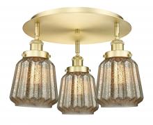 Innovations Lighting 916-3C-SG-G146 - Chatham - 3 Light - 19 inch - Satin Gold - Flush Mount