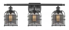 Innovations Lighting 916-3W-BK-G53-CE-LED - Bell Cage - 3 Light - 26 inch - Matte Black - Bath Vanity Light