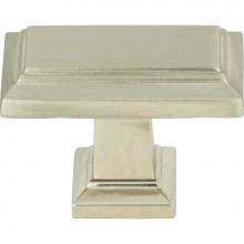 Atlas 290-BRN - Sutton Place Rectangle Knob 1 7/16 Inch Brushed Nickel